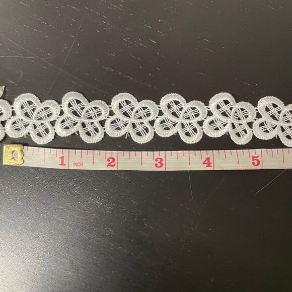 Austrian Lace Embroidery Trim Wedding Dress Fabric Floral Off White Cream 242" - Picture 2 of 5